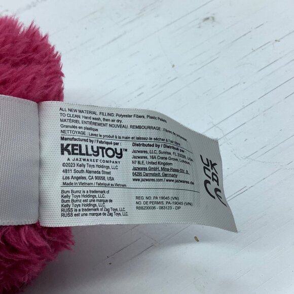 Zack Gumball Machine Bum Bumz Plush Russ 5” Pink & White Fuzzy Stuffed Toy - Picture 5 of 6